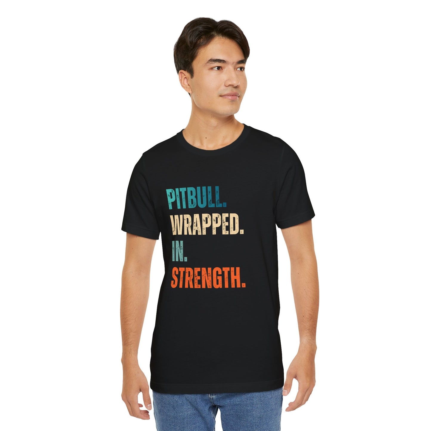Pitbull Wrapped in Strength Shirt – Strong Dog Breed Statement Tee, Pitbull Lover Gift