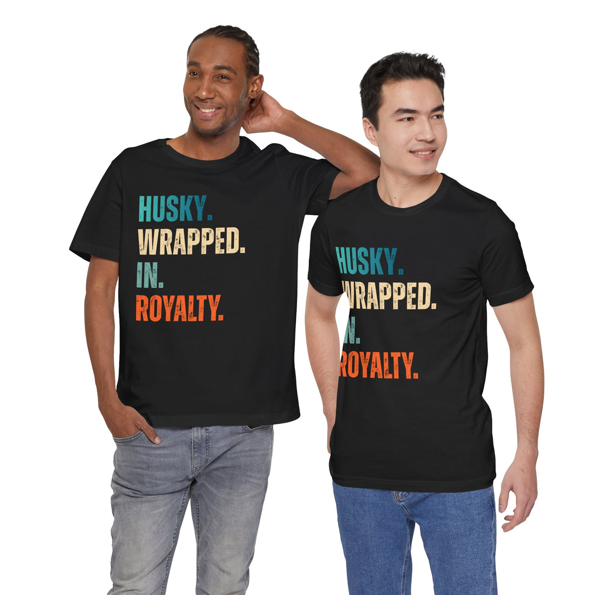 Husky Wrapped in Royalty Shirt – Elegant Dog Lover Tee, Premium Husky Gift