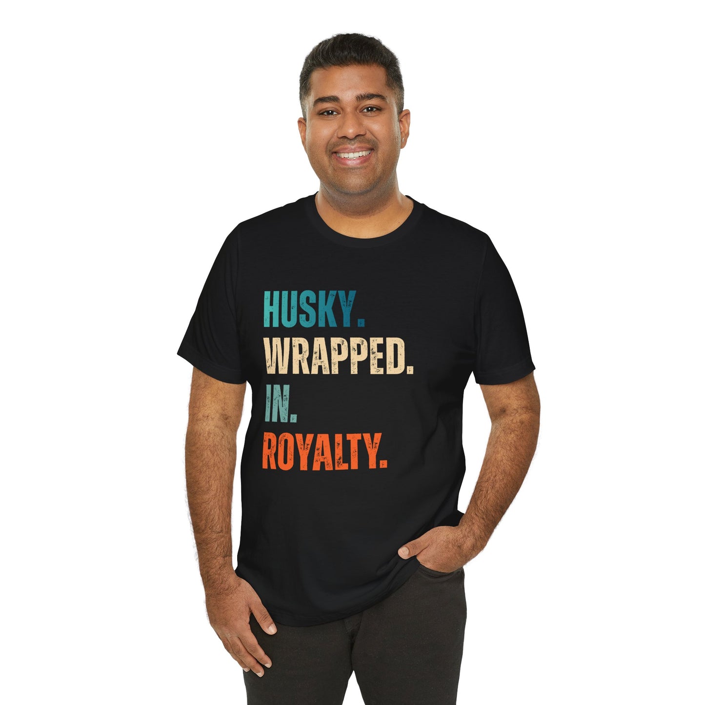 Husky Wrapped in Royalty Shirt – Elegant Dog Lover Tee, Premium Husky Gift